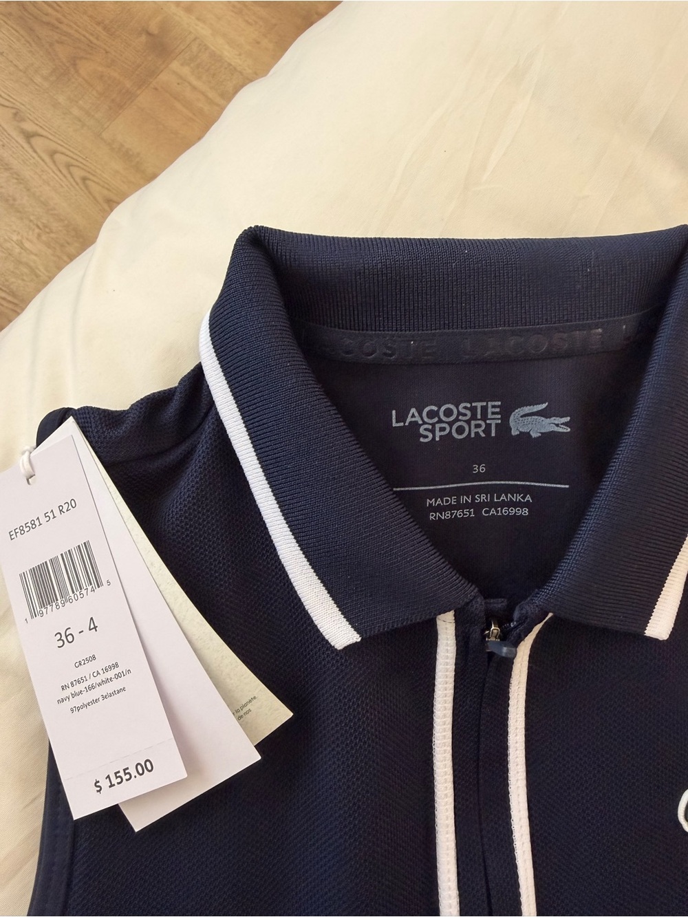 Lacoste Sport Navy Polo Zip-Up Dress